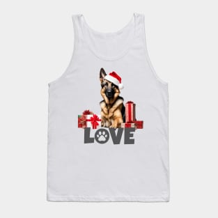 German Shepherd Santa LOVE Tank Top